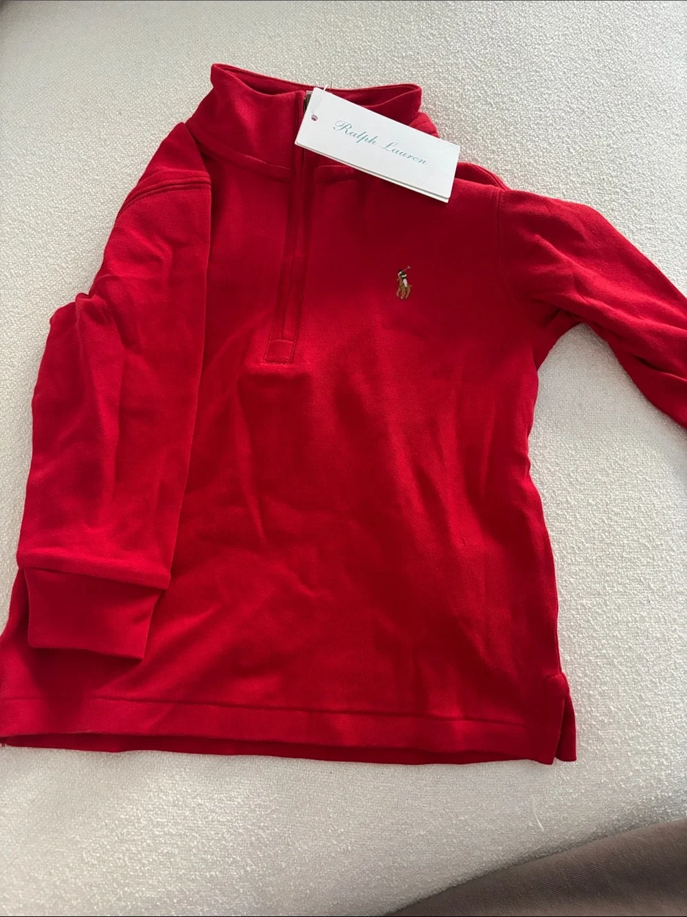 Ralph Lauren Kids Red Half-Zip Polo Sweatshirt